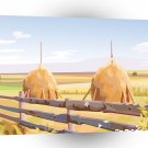 Scenery Field Of Hay Stacks A1 Xlarge Canvas