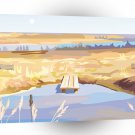 Scenery Fish Pond Moonlit Day A1 Xlarge Canvas