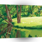 Scenery Grassy River Bank A1 Xlarge Canvas