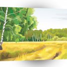 Scenery Hay Meadow Birch A1 Xlarge Canvas