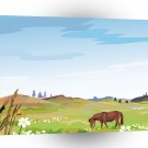 Scenery Horse Grazing Meadows A1 Xlarge Canvas