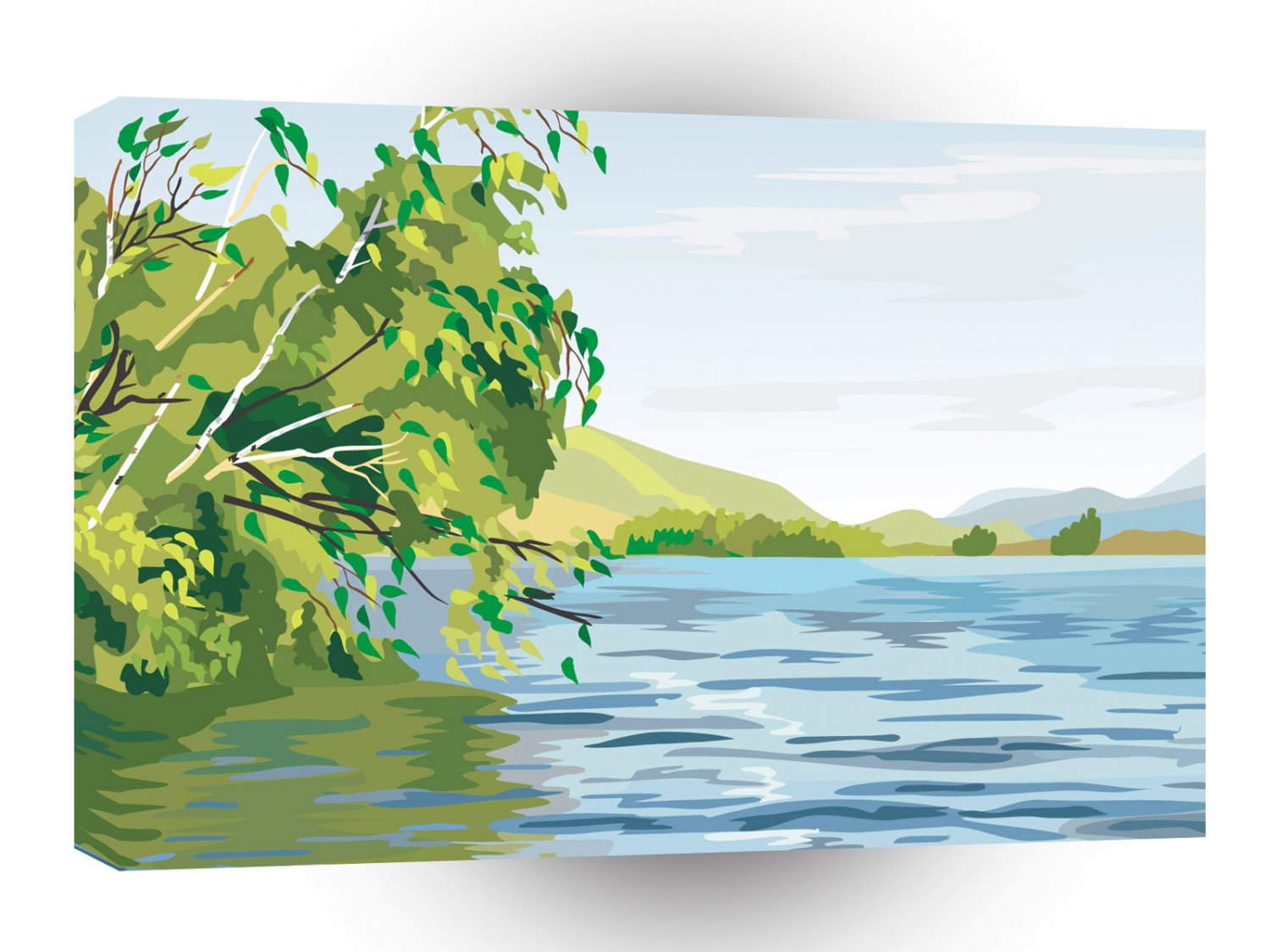 Scenery Lakeside Trees A1 Xlarge Canvas