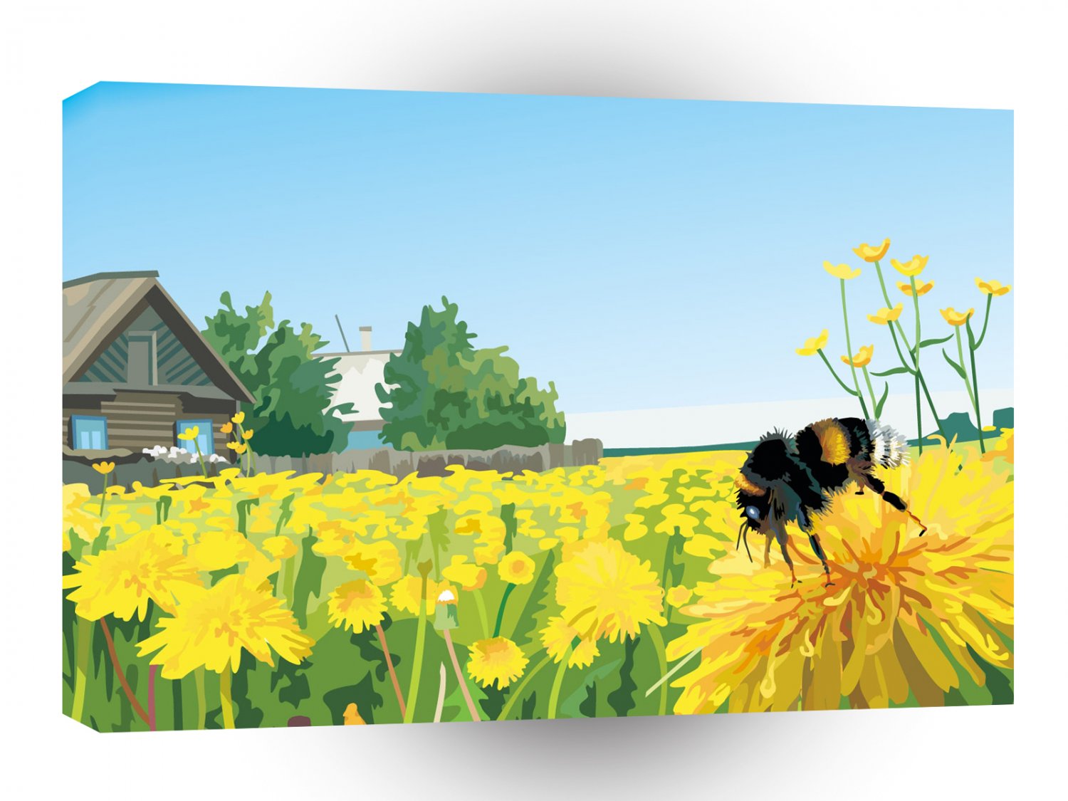 Scenery Pollen Fields Bumblebee A1 Xlarge Canvas