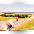 Scenery Rainbows Morning Cockrel A1 Xlarge Canvas
