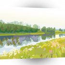 Scenery River Meadow Banks A1 Xlarge Canvas