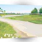 Scenery Road To Creek Village A1 Xlarge Canvas