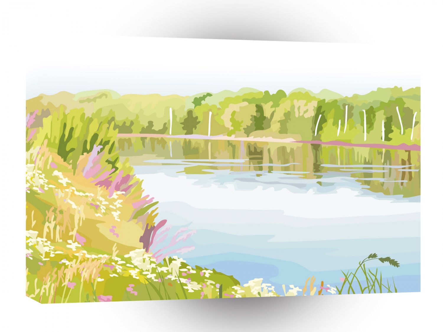 Scenery Silver Blue Reflections A1 Xlarge Canvas