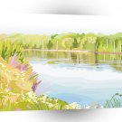 Scenery Silver Blue Reflections A1 Xlarge Canvas