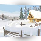 Scenery Snowy Cabin A1 Xlarge Canvas