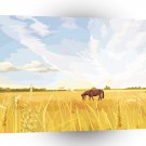 Scenery Sunlit Horse Meadows A1 Xlarge Canvas