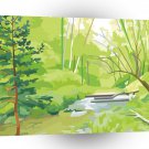 Scenery Woodland River Stream A1 Xlarge Canvas