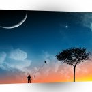 Sci Fi Earth Guy Dark Silouette A1 Xlarge Canvas