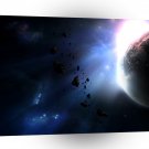 Sci Fi Space Dark Planet Stars A1 Xlarge Canvas
