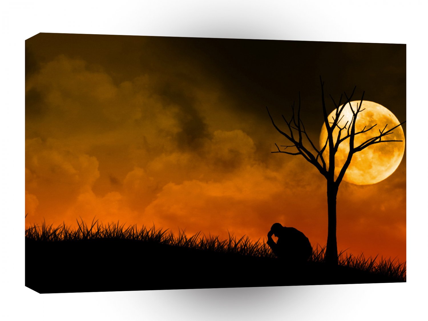 Tree Night Runawy Moon A1 Xlarge Canvas
