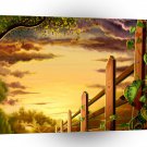 Tree Sunset Fields A1 Xlarge Canvas