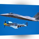 Air Power F 15 Eagle And P 51 Mustang A1 Xlarge Canvas
