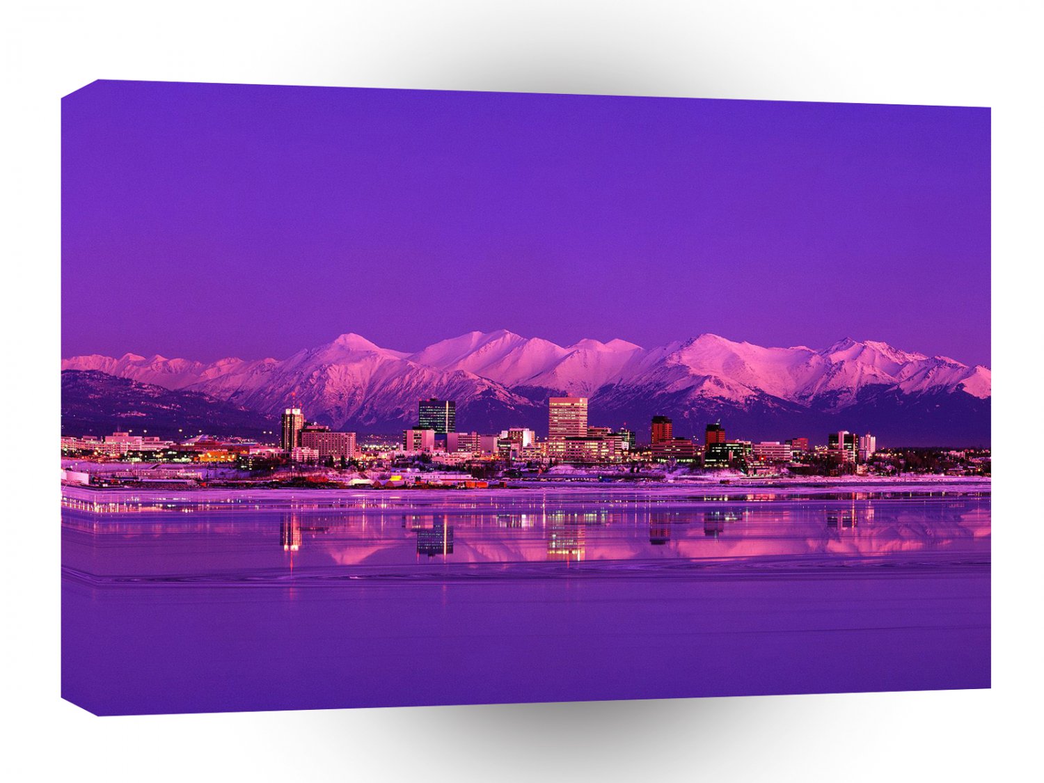 Alaska Anchorage Skyline Evening A1 Xlarge Canvas