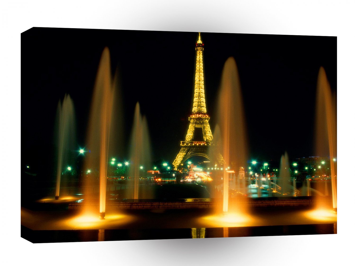 Architecture Eiffel Tower At Night Paris France A1 Xlarge Canvas