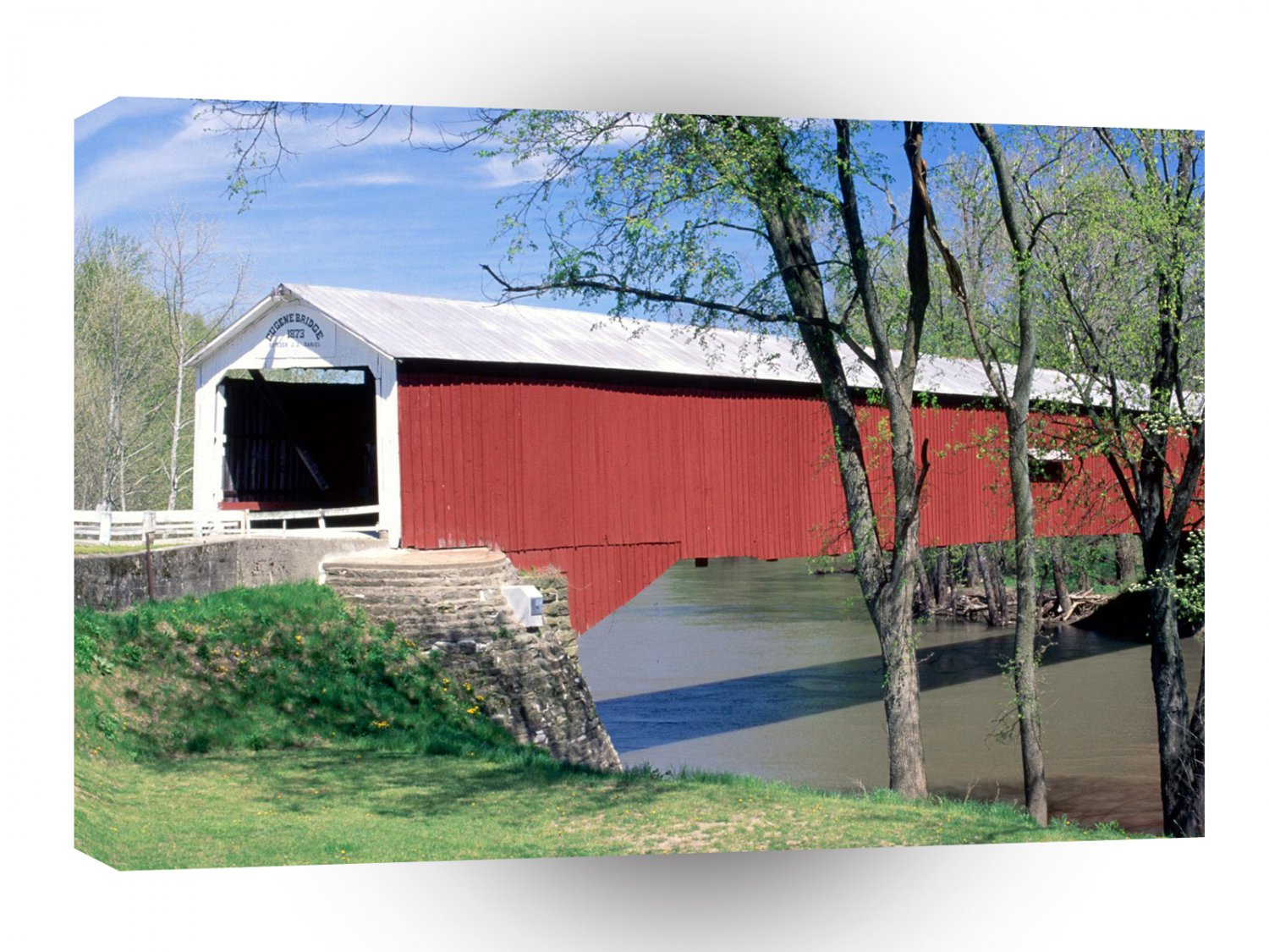 Bridges Eugene Bridge Over The Vermillion River Indiana A1 Xlarge Canvas