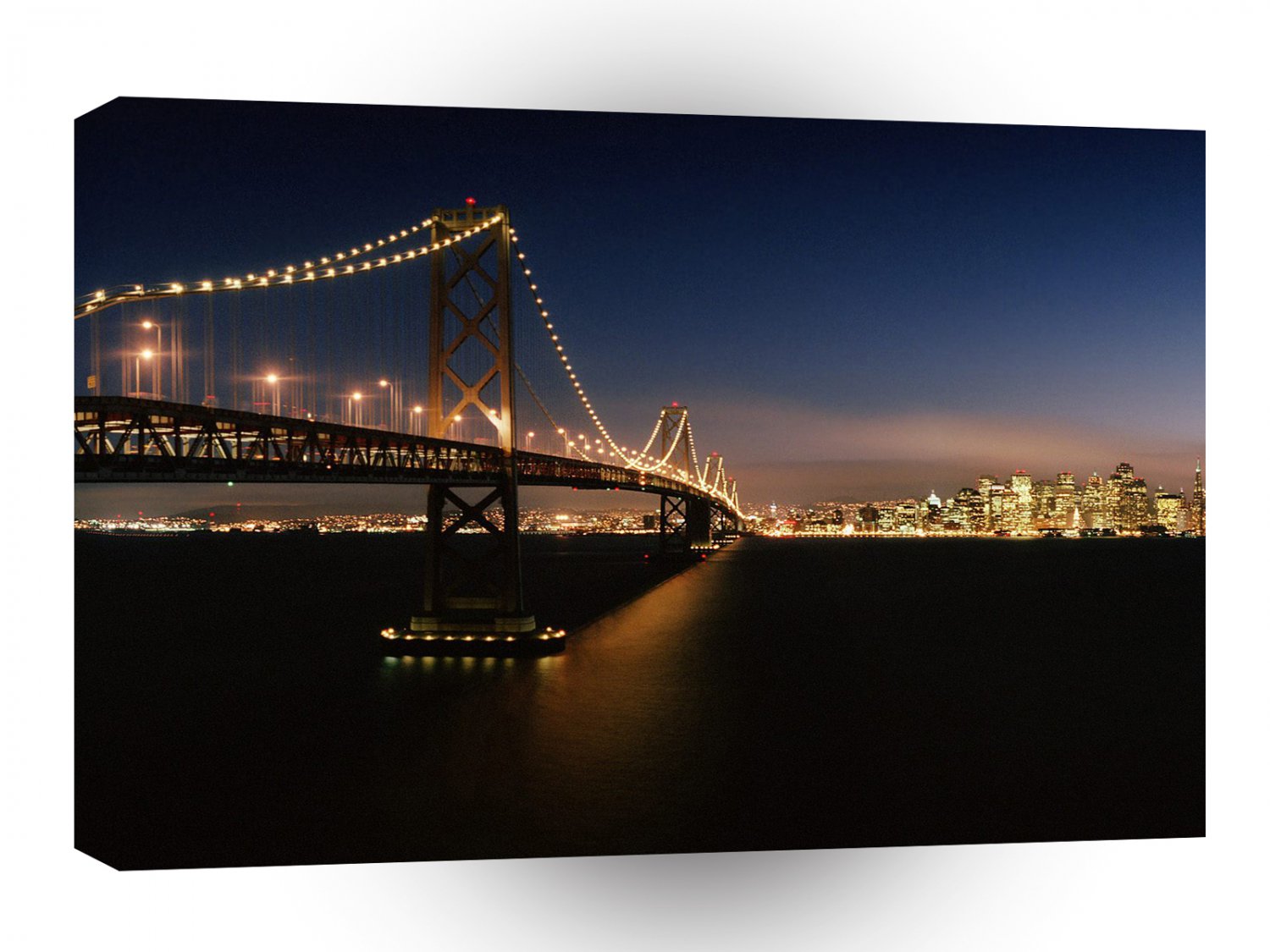 Bridges Evening Crossing Bay Bridge A1 Xlarge Canvas