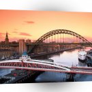 Britain Tyne Bridge And Swing Bridge Newcastle Upon Tyne A1 Xlarge Canvas