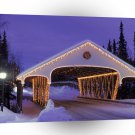 Christmas Christmas Covered Bridge Alaska A1 Xlarge Canvas