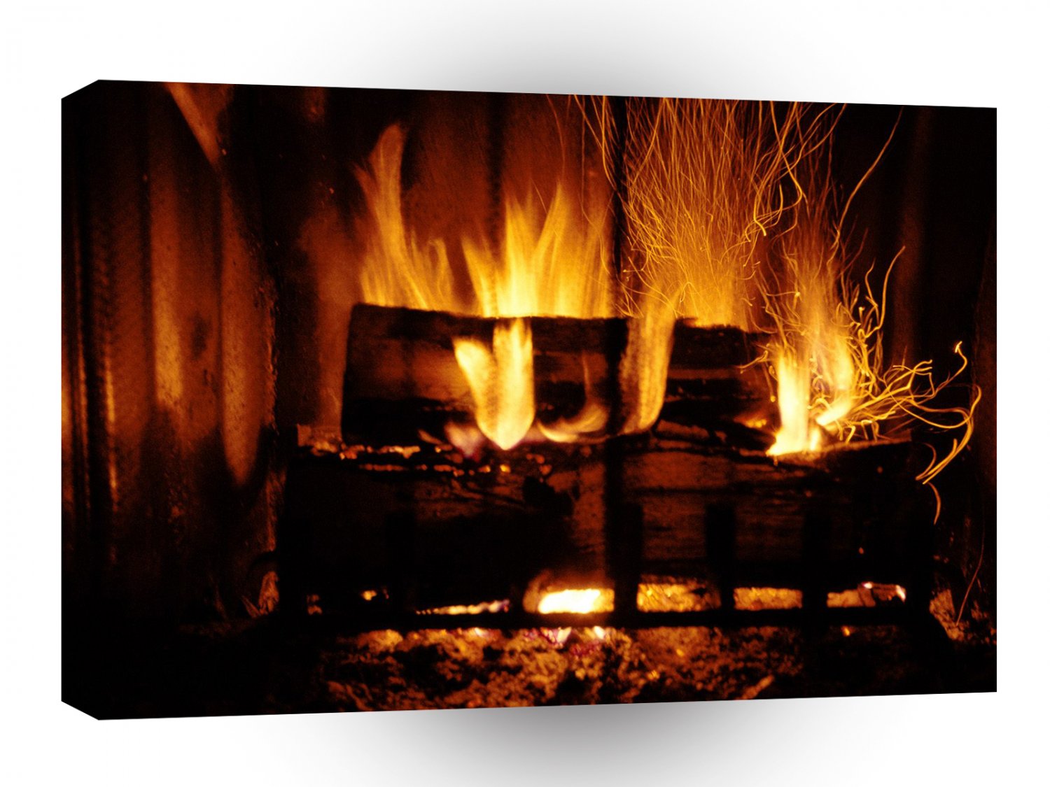 Christmas Roaring Fire A1 Xlarge Canvas