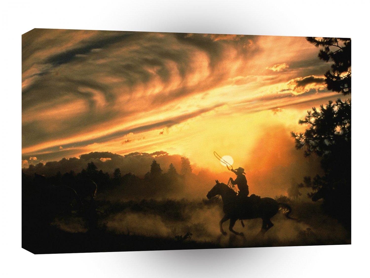 Cowboy Roping The Wind A1 Xlarge Canvas