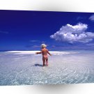 Cute Kids Exploring Clear Water A1 Xlarge Canvas