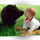 Cute Kids Rubbing Noses A1 Xlarge Canvas