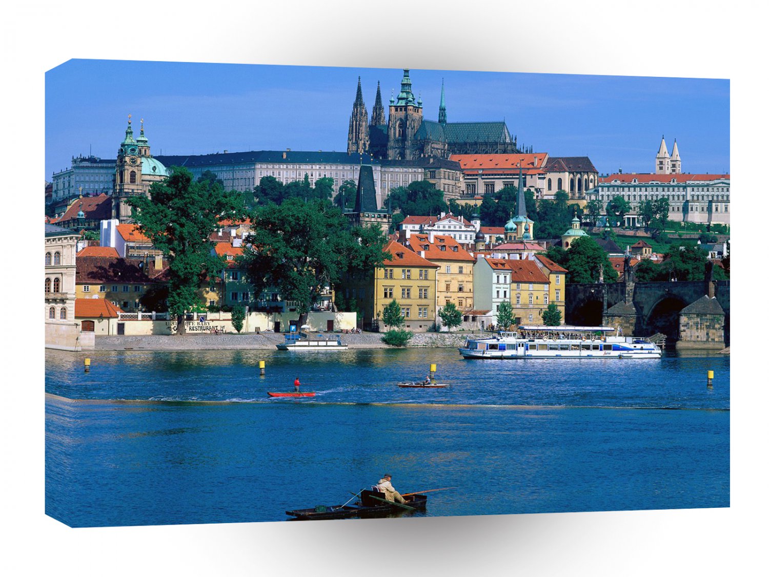 Europe Sightseeing By A River Prague Czech A1 Xlarge Canvas