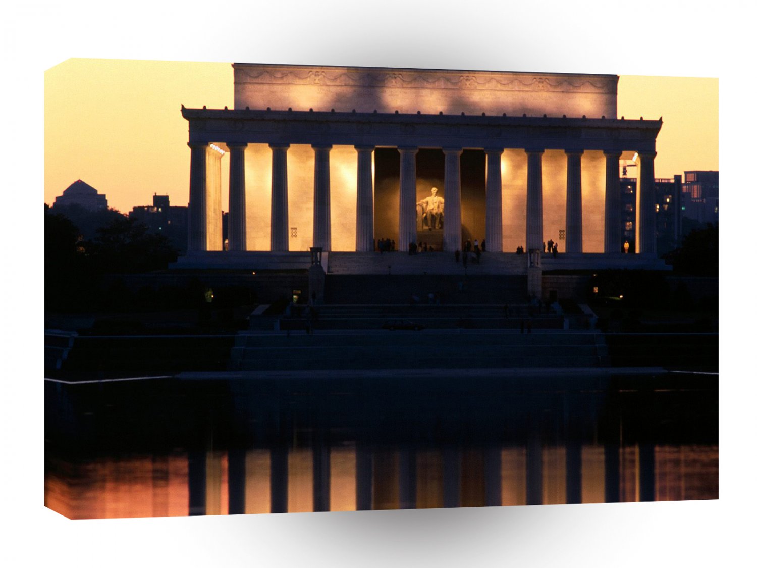 Famous Landmarks Lincoln Memorial Reflected Washington A1 Xlarge Canvas