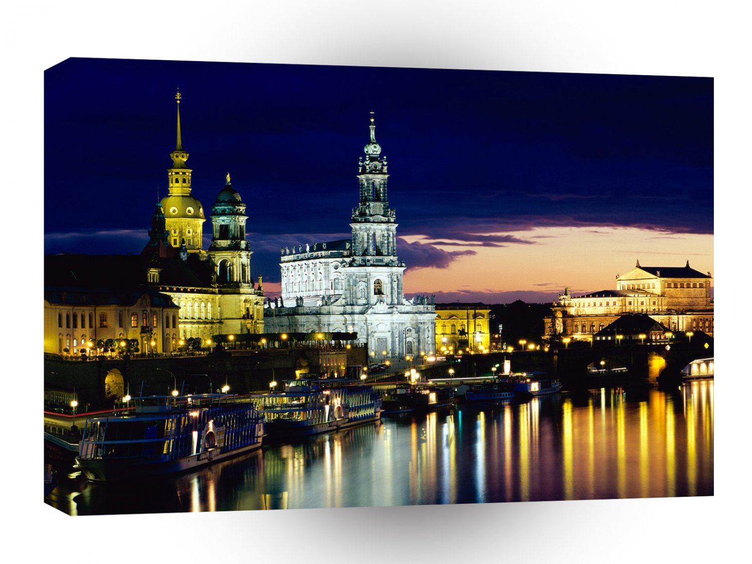 Germany Elbe River Dresden Germany Mirrored A1 Xlarge Canvas