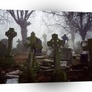 Halloween Misty Graveyard A1 Xlarge Canvas