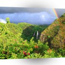 Hawaii Rainbow Over Opaekaa Falls Kauai A1 Xlarge Canvas
