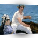 Impressionism Monet On A Boat A1 Xlarge Canvas