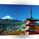 Japan Temple And Mount Fuji A1 Xlarge Canvas