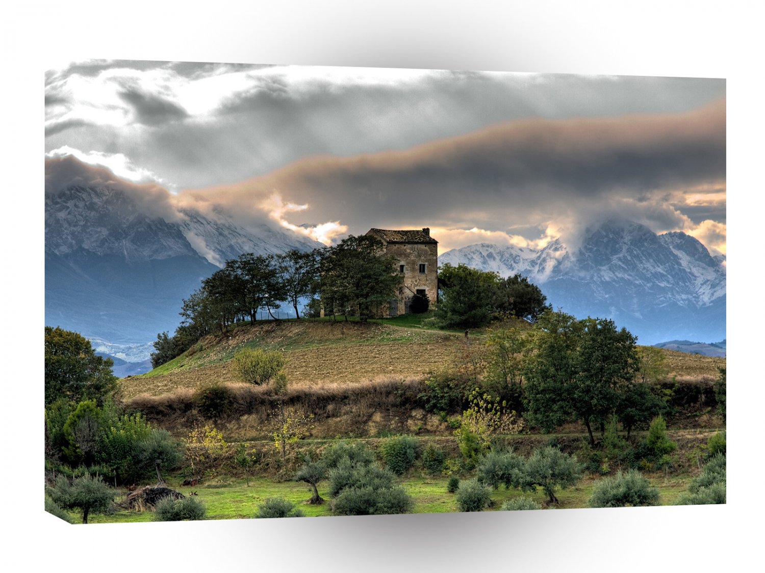 Landscape Old House Trees A1 Xlarge Canvas