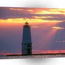 Lighthouses Breakwater Lake Michigan Frankfort Michigan A1 Xlarge Canvas