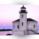 Lighthouses Coquille River And Moonset Beach Oregon A1 Xlarge Canvas