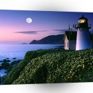 Lighthouses Moon Rise Over Point Montara California A1 Xlarge Canvas