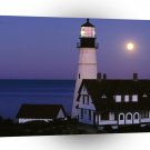 Lighthouses Moon Rise Over Portland Head Portland Maine A1 Xlarge Canvas