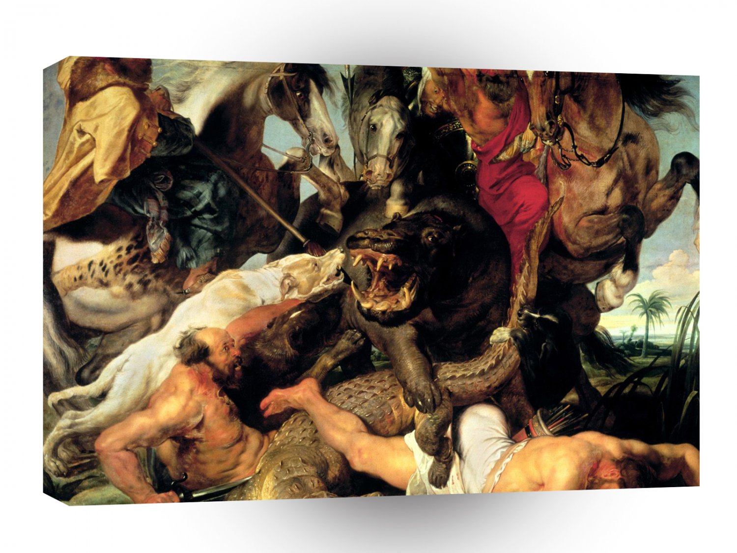 Rubens Hippo Hunt A1 Xlarge Canvas