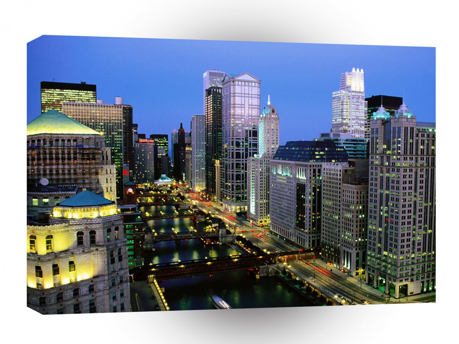 United States A River Runs Through It Chicago River Illinois A1 Xlarge Canvas