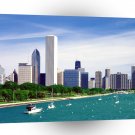 United States Lake Michigan And The Chicago Skyline Illinois A1 Xlarge Canvas