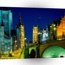 Western Europe Evening In Ghent Belgium A1 Xlarge Canvas