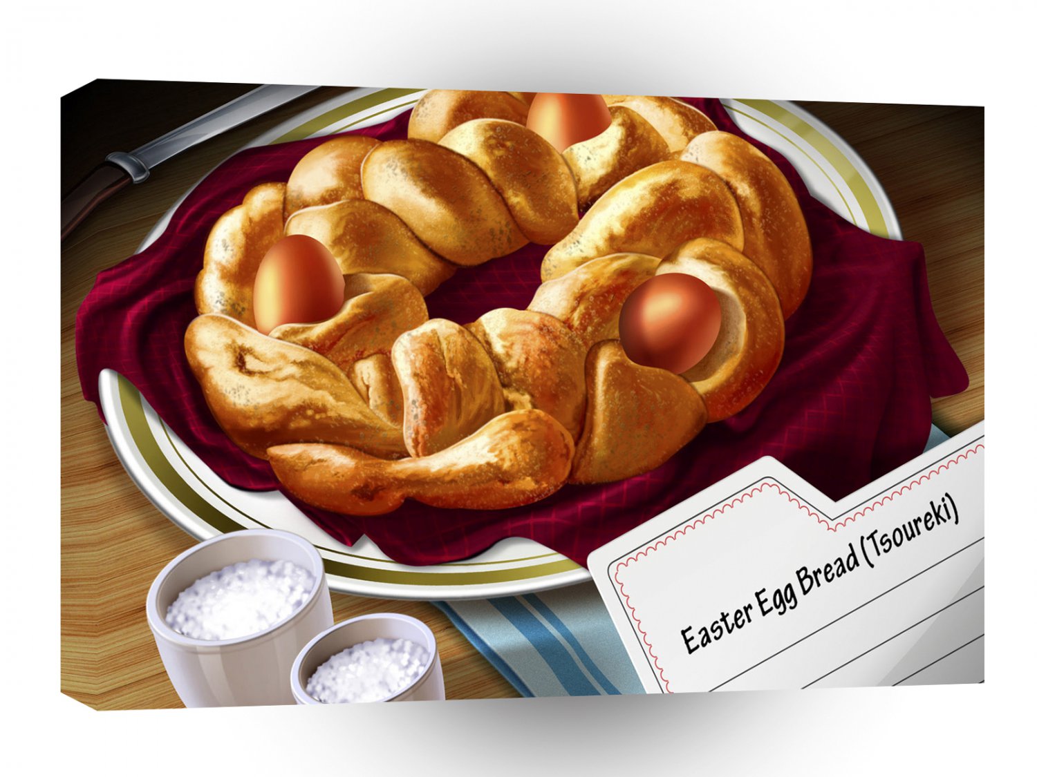 World Easter Egg Bread A1 Xlarge Canvas