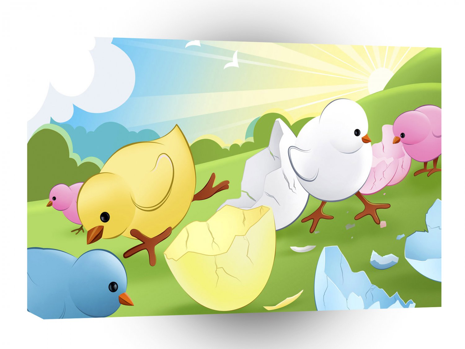 World Easter Hatching Chicks Colour Easter A1 Xlarge Canvas