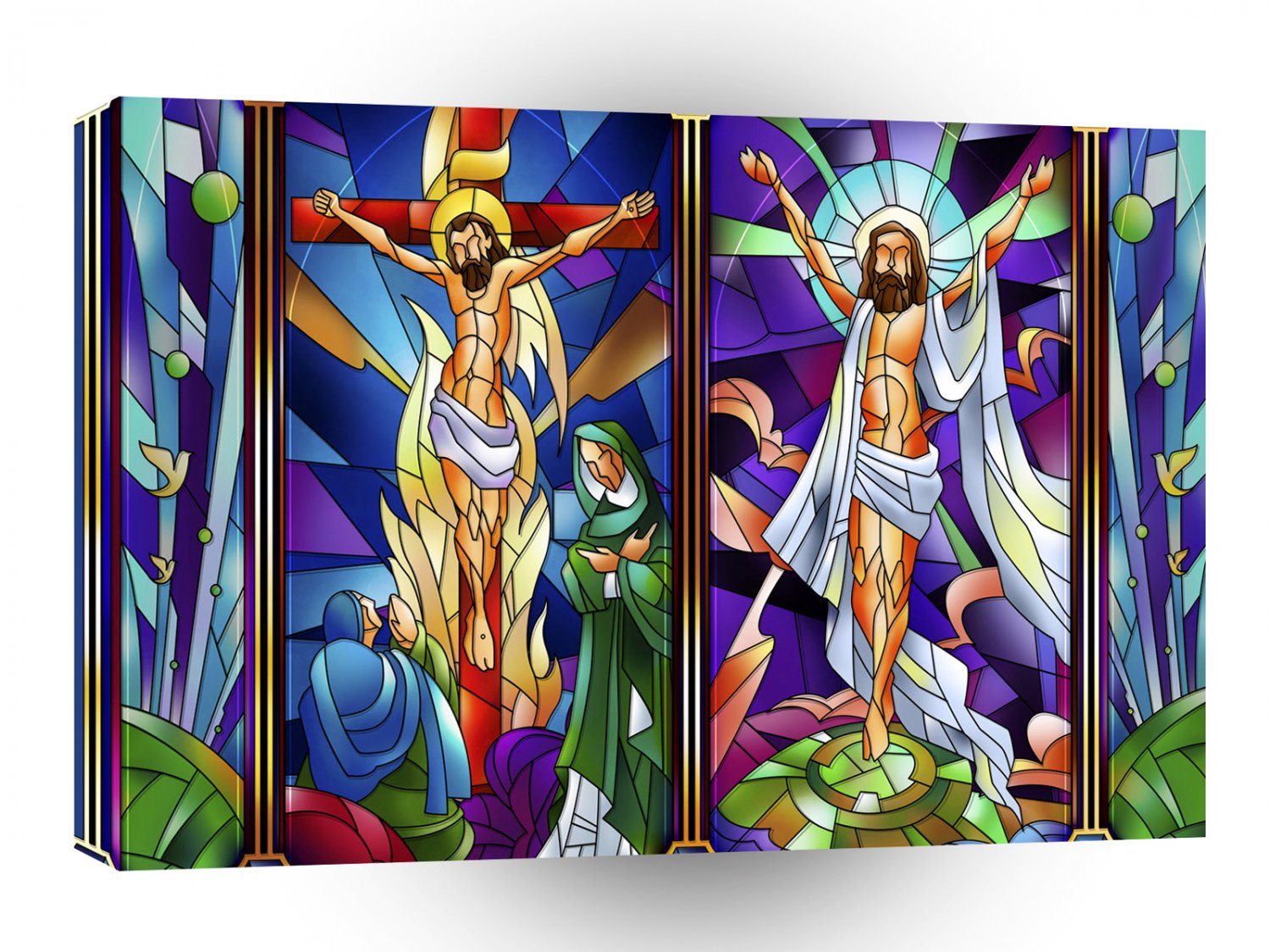 World Easter Religion Church Window Jesus A1 Xlarge Canvas