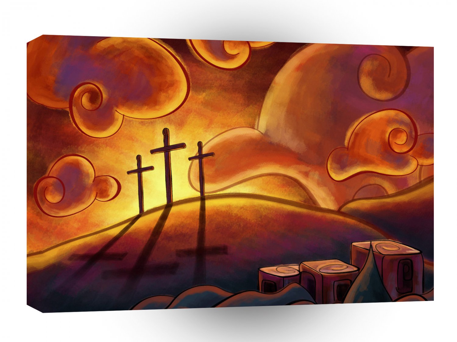 World Easter Religion Crosses Sunset A1 Xlarge Canvas